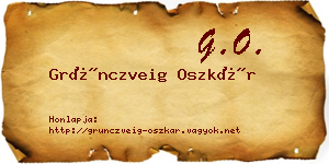 Grünczveig Oszkár névjegykártya